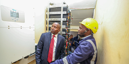 50 kVA hybrid solar plant installed by Techwin Limited’s Suntech Power division at Murang’a Technical Training Institute in Maragua, Kenya. Solar panels and hybrid system support renewable energy training, reduce costs, and promote sustainable education in line with Kenya’s green energy goals.